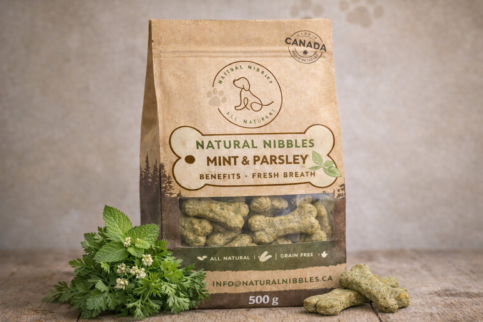 Natural Nibbles Mint & Parsley Dog Treats - Fresh Breath